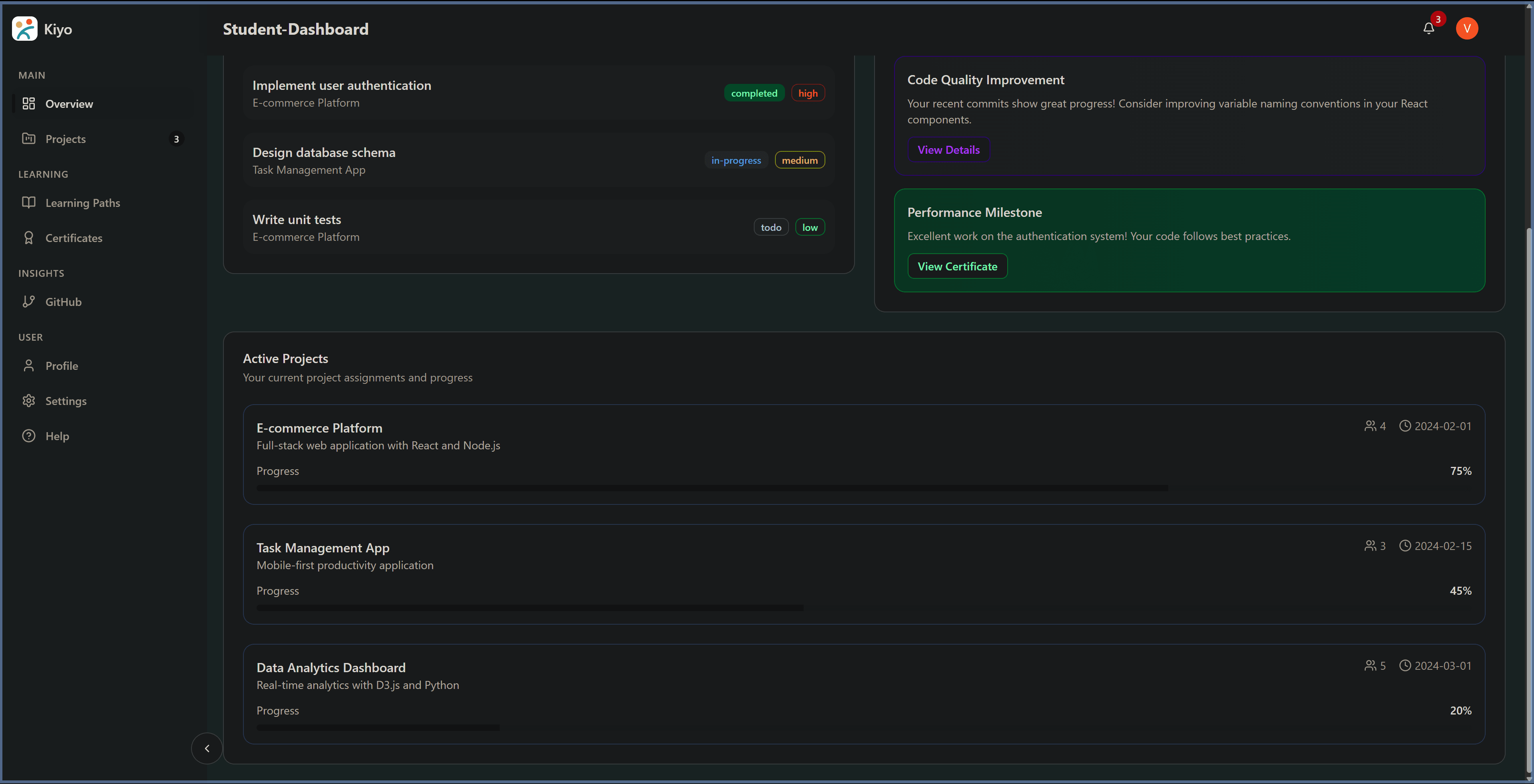 Enterprise AI Project Management Dashboard